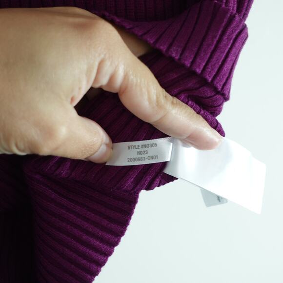 NWT Madewell Purple Stretchy Sleeveless Ribbed Mock Turtleneck Women's Size XXS - Picture 5 of 7